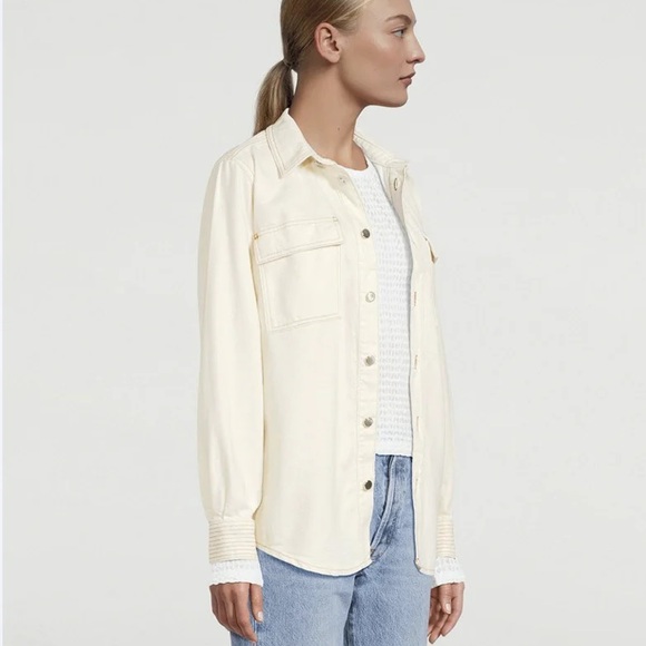 Frame - Trapunto Stitch Shirt - Vanilla Bean - Picture 4 of 6